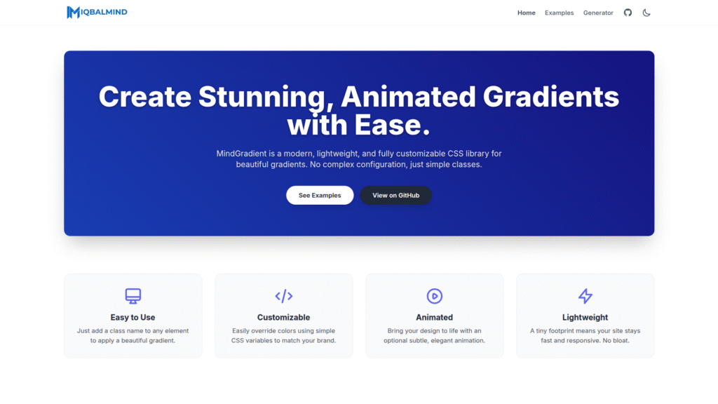 Tampilan Website MindGradient Css
