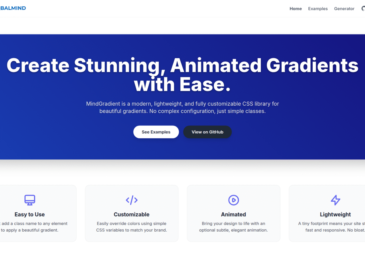 Tampilan Website MindGradient Css
