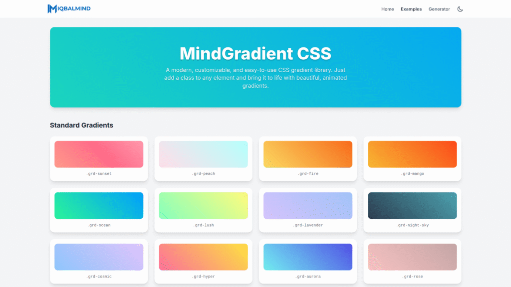 Mindgradient Css example